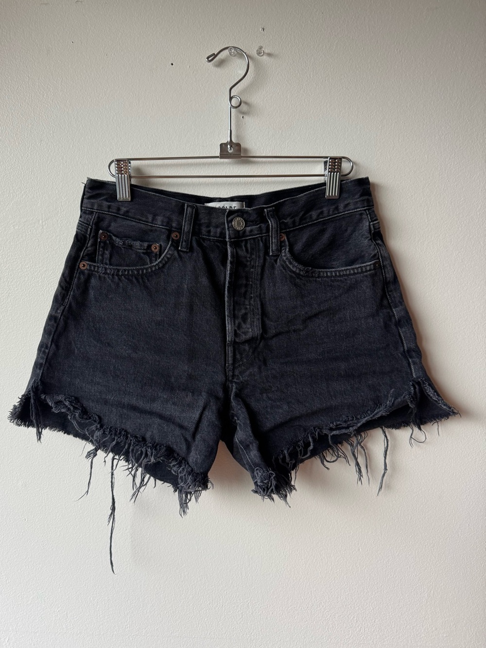 Agolde black distressed denim shorts - Agolde Parker shorts